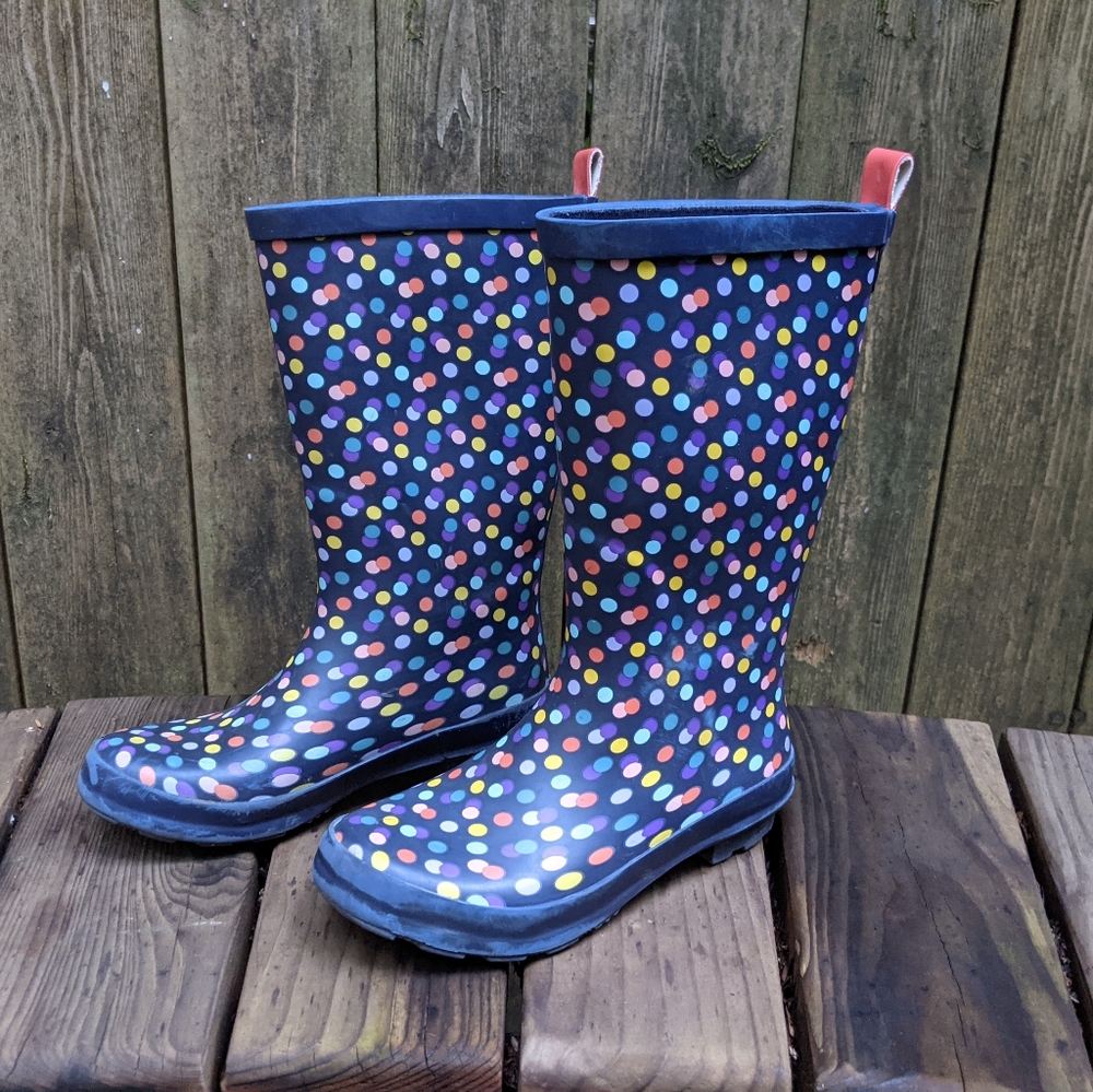 Cat and Jack polkadot rainboots